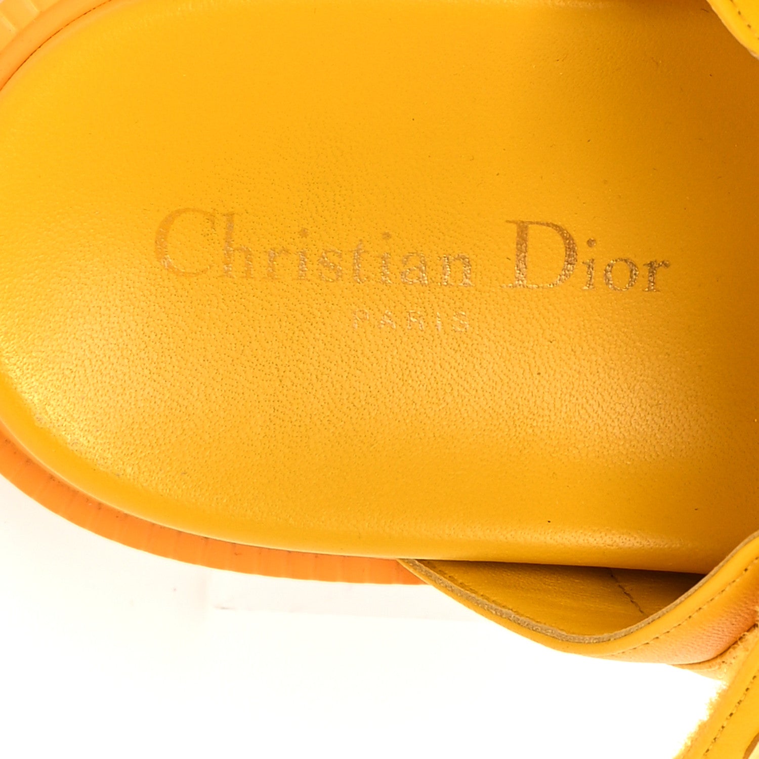 Christian Dior Lambskin Dioract 10mm Slide Sandals 36.5 Amber Yellow 8 of 10