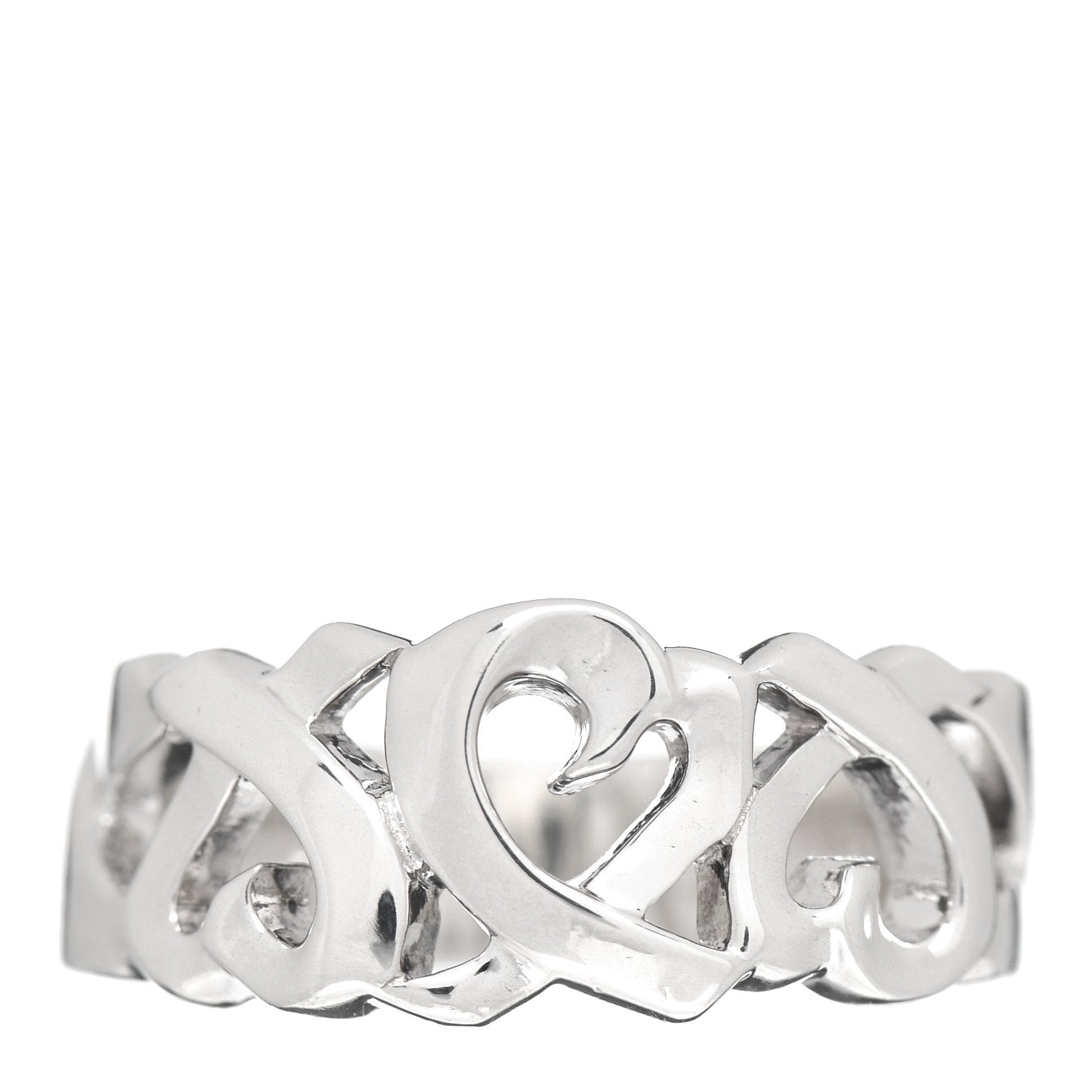 Tiffany Sterling Silver Paloma Picasso Loving Hearts Ring 54 7 1 of 5