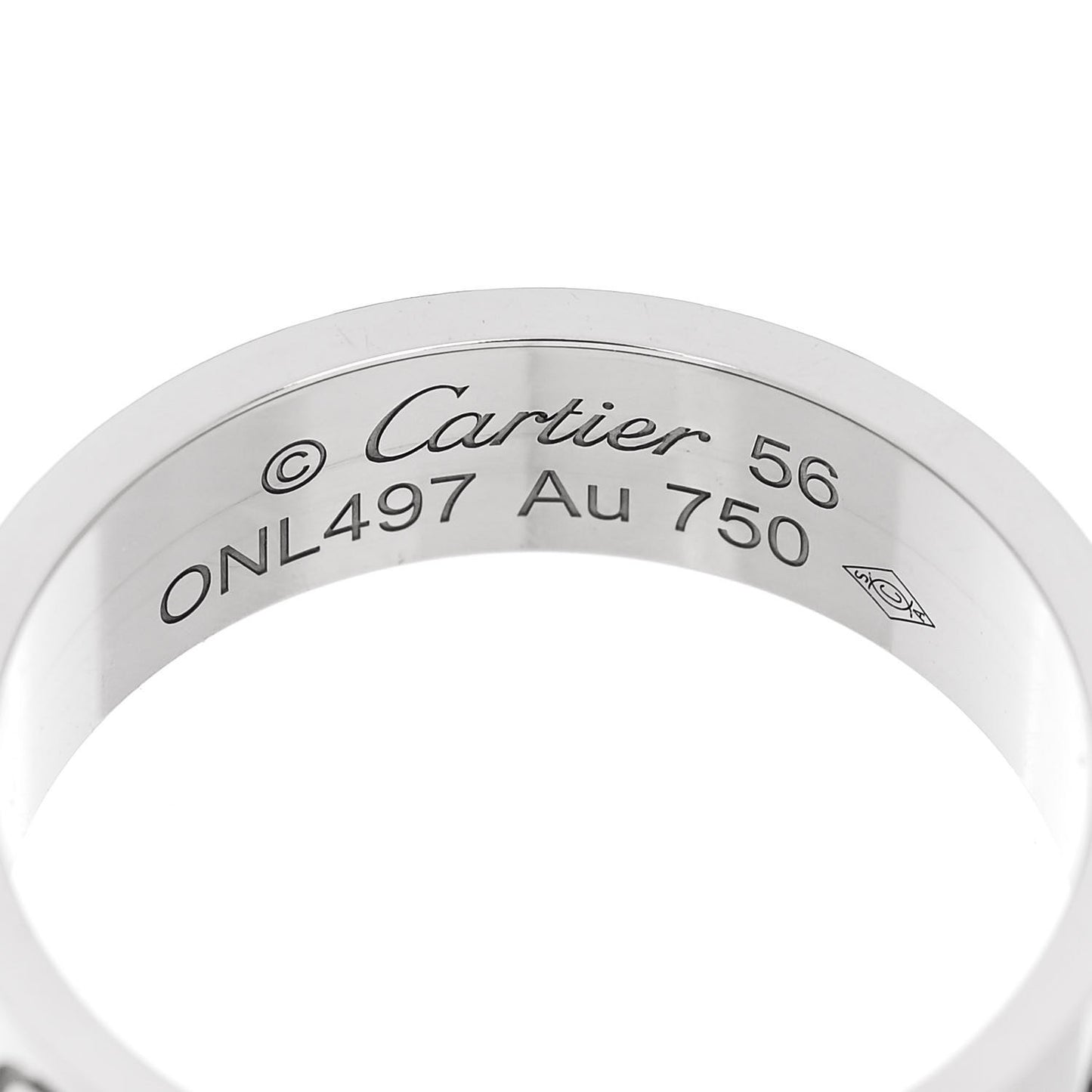 18K White Gold 5.5mm LOVE Ring 56 7.5