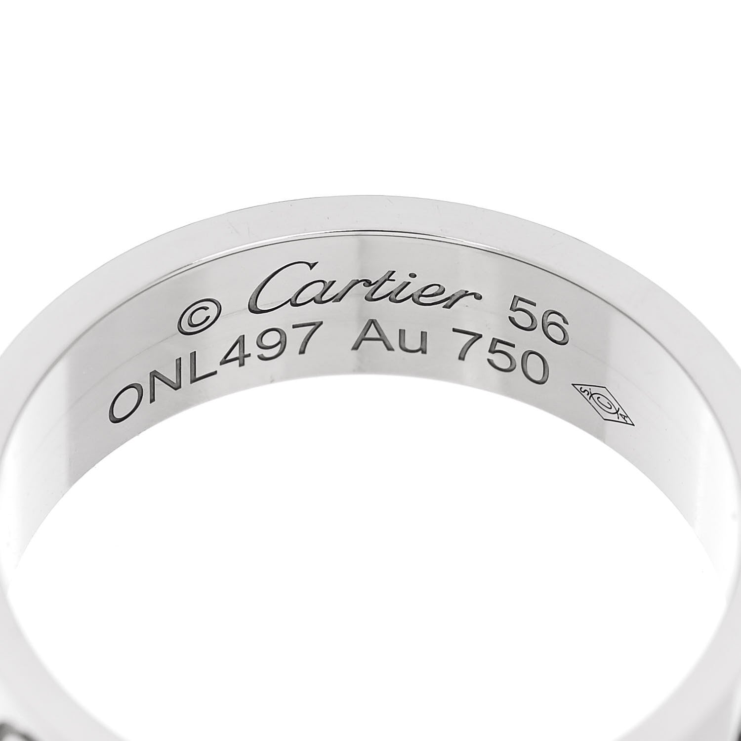 Cartier 18K White Gold 5.5mm LOVE Ring 56 7.5 4 of 5