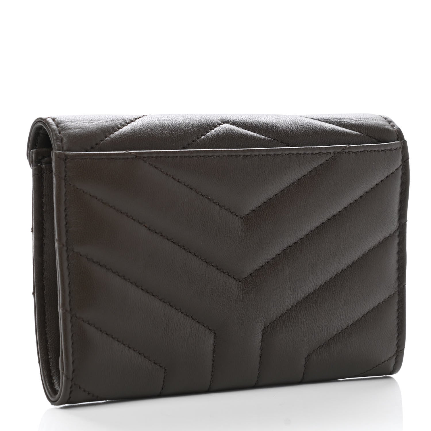 Saint Laurent Lambskin Y Quilted Monogram Small Loulou Envelope Wallet Faggio 3 of 8