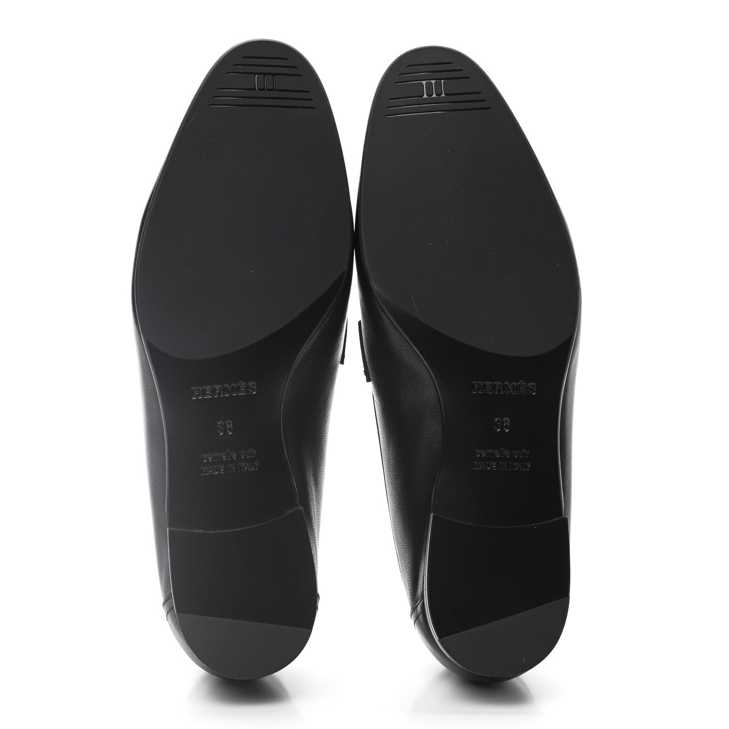 Hermes Goatskin Womens Royal Loafers 36 Black 5 of 8