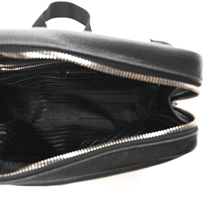 Prada Vitello Daino Charm Shoulder Bag Black 5 of 9