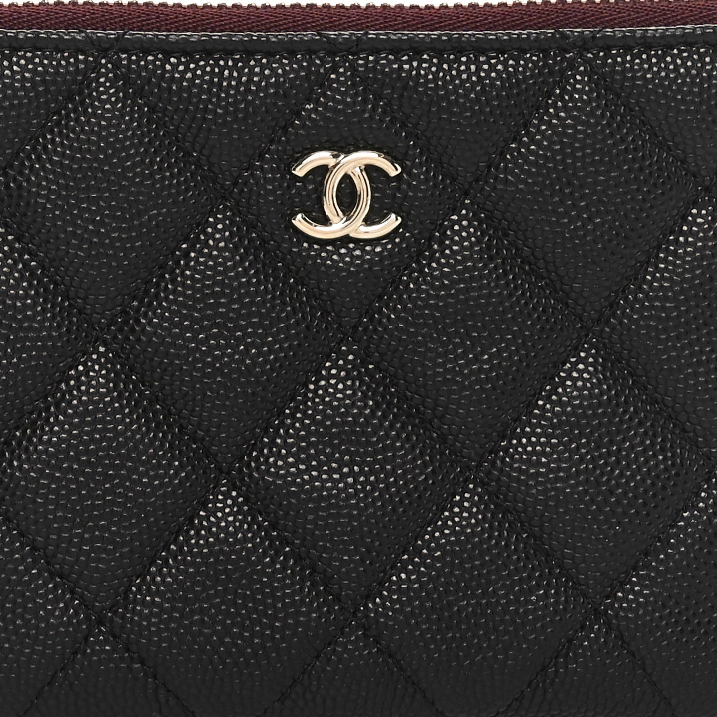 Caviar Quilted Small Cosmetic Case Black