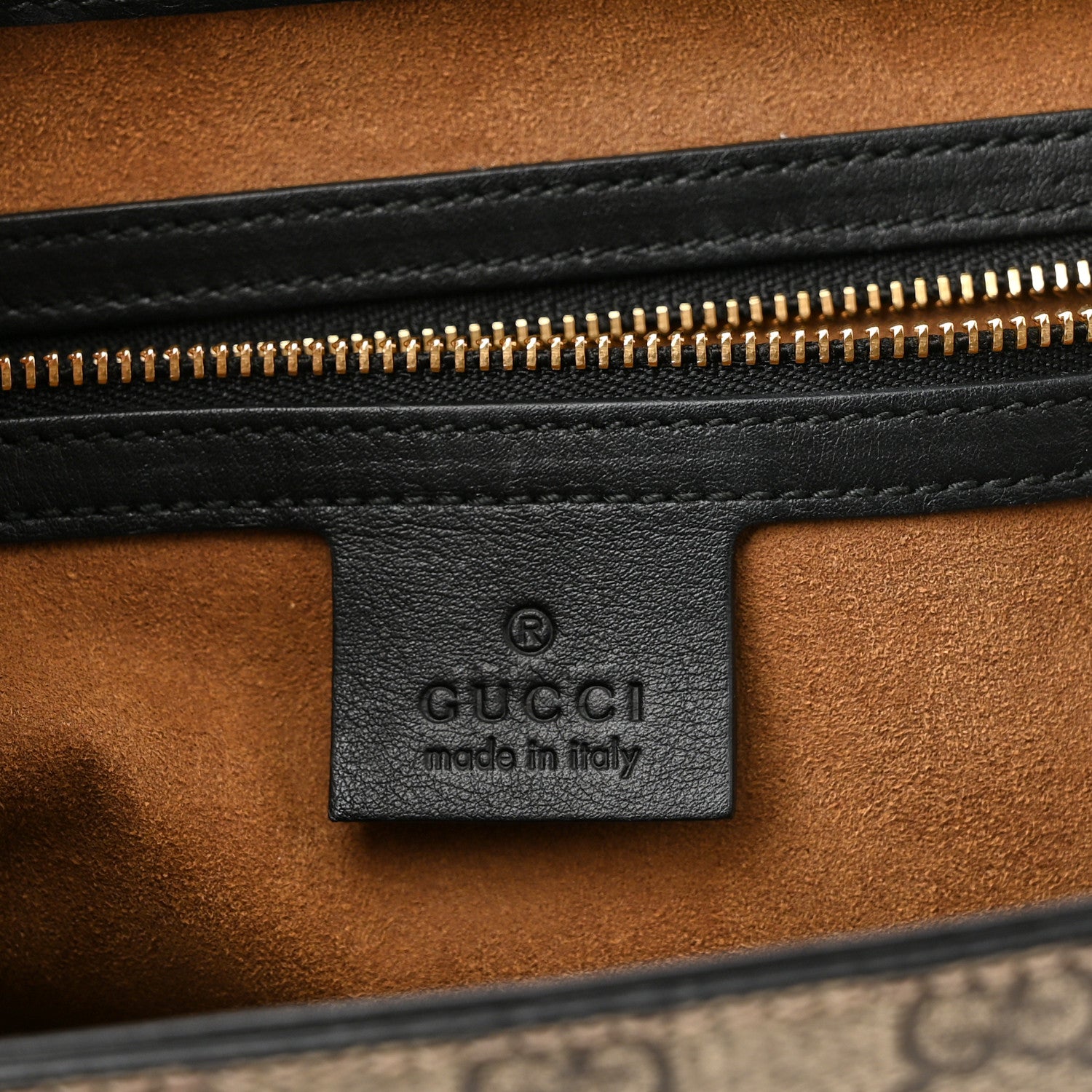 Gucci GG Supreme Monogram Calfskin Medium Padlock Top Handle Bag Beige Black Cuir 5 of 11
