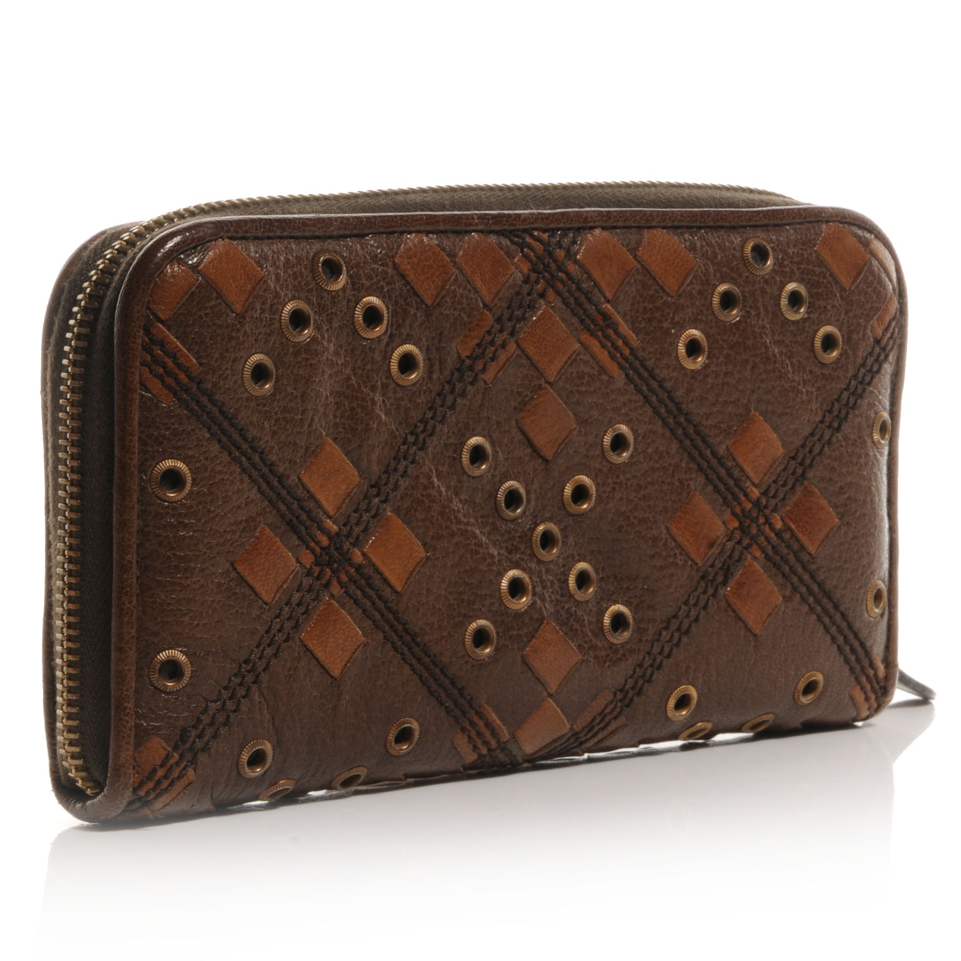 Bottega Veneta Cervo Tartan Zip Around Wallet 3 of 7