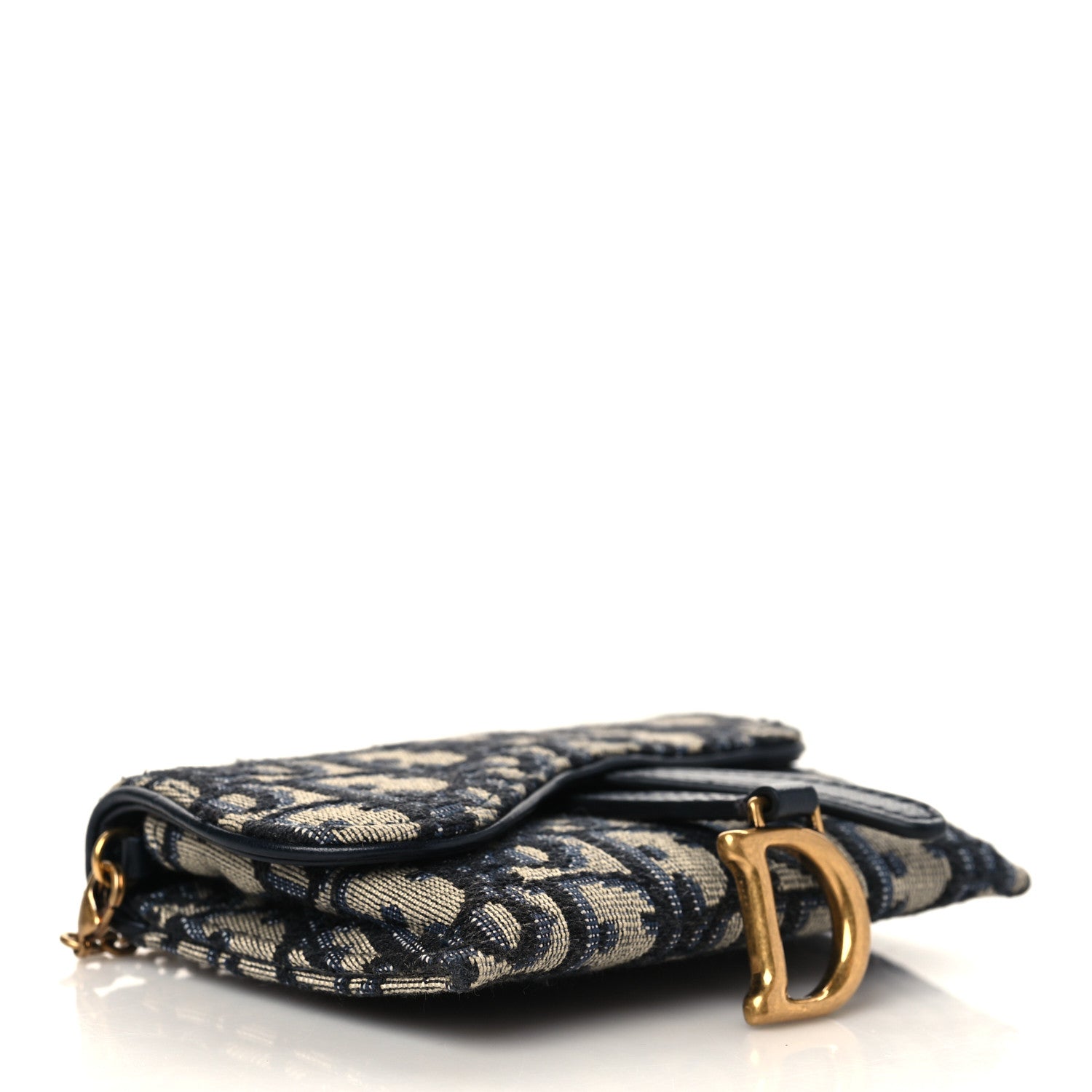 Christian Dior Oblique Nano Saddle Chain Pouch Blue 4 of 6