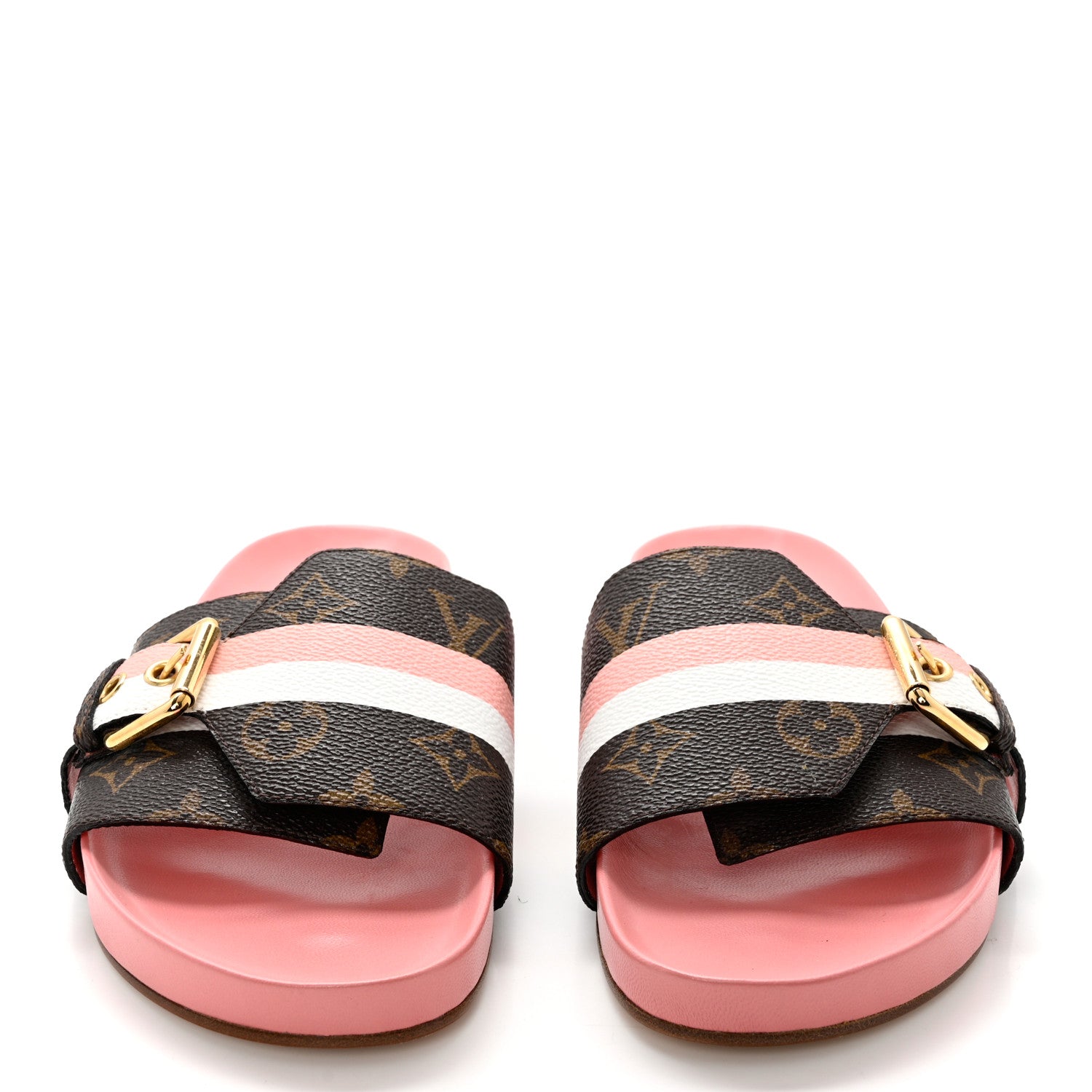 Louis Vuitton Patent Monogram Bom Dia Flat Mule 37.5 Rose White 2 of 9