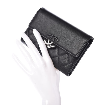 Chanel Lambskin Quilted CC Box Flap Wallet Black 2 of 8
