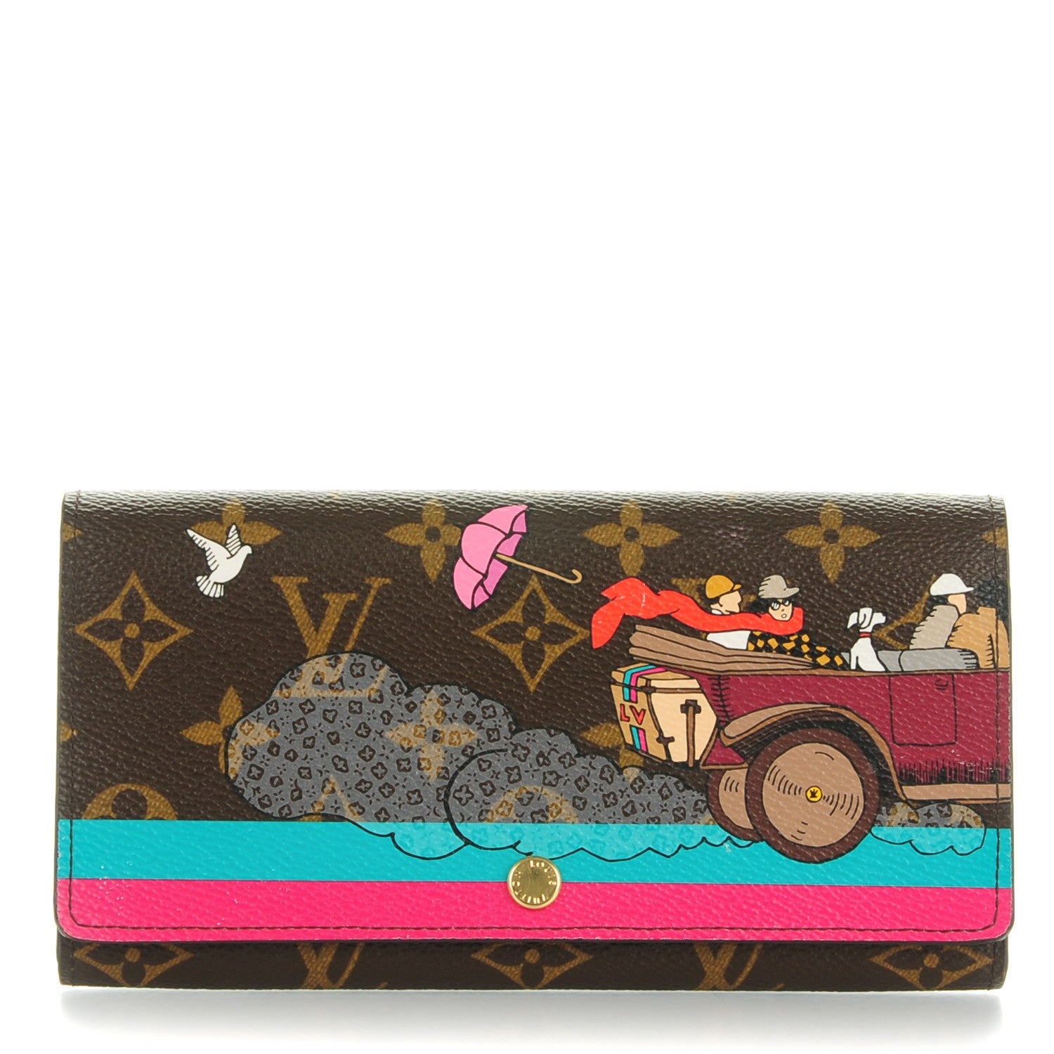Louis Vuitton Monogram 2015 Christmas Animation Sarah Wallet Hibiscus 1 of 7
