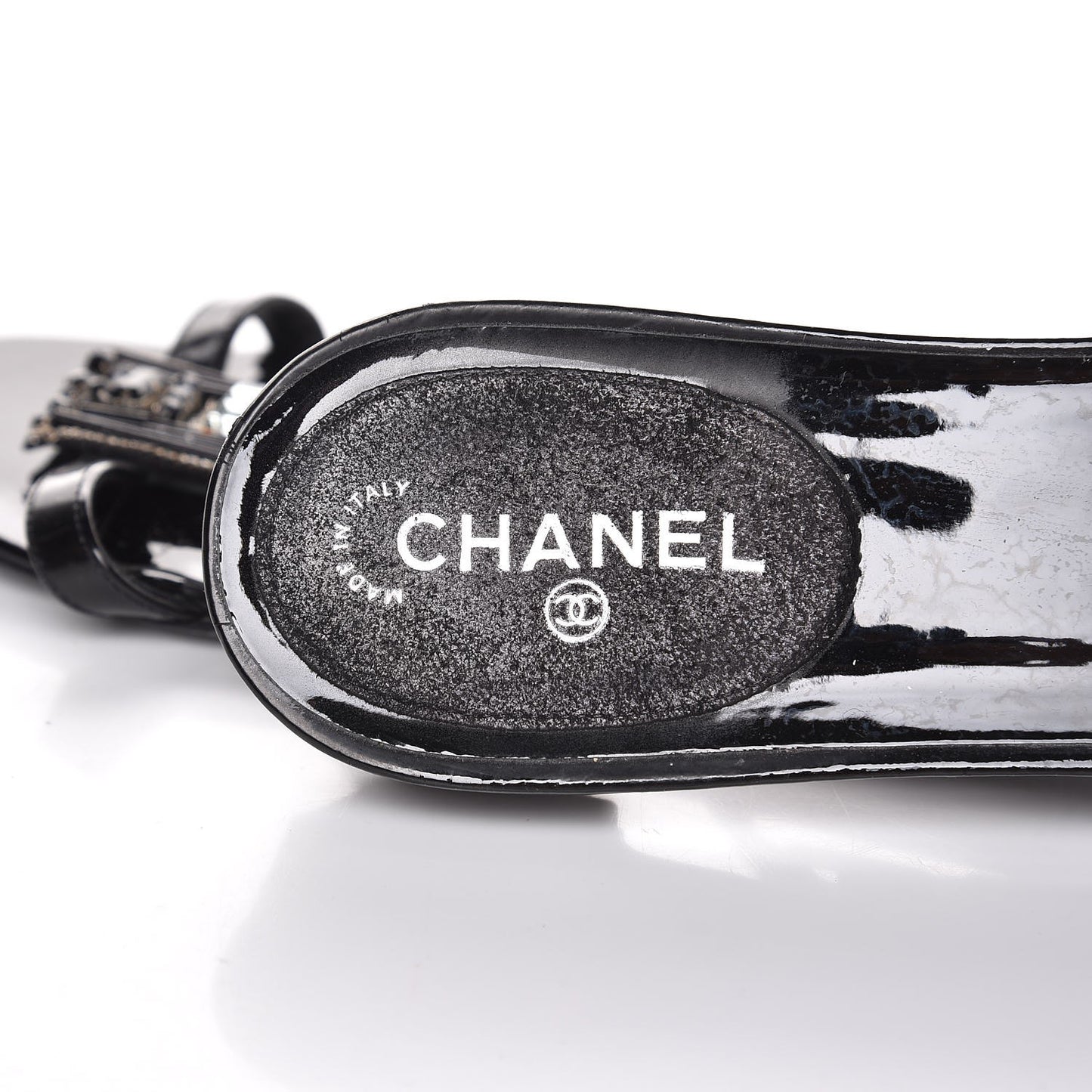 Patent Crystal Embellished Sandals 38.5 Black