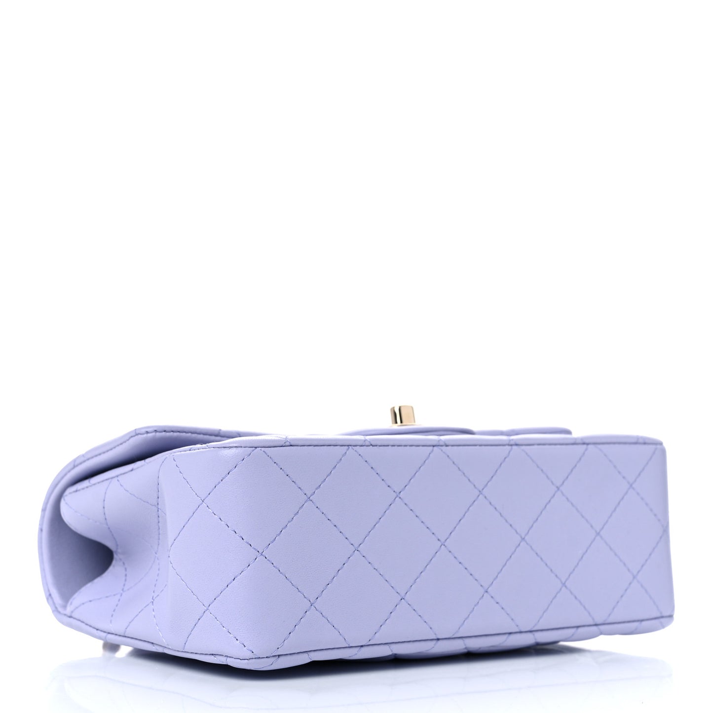Lambskin Quilted Mini Top Handle Rectangular Flap Light Purple