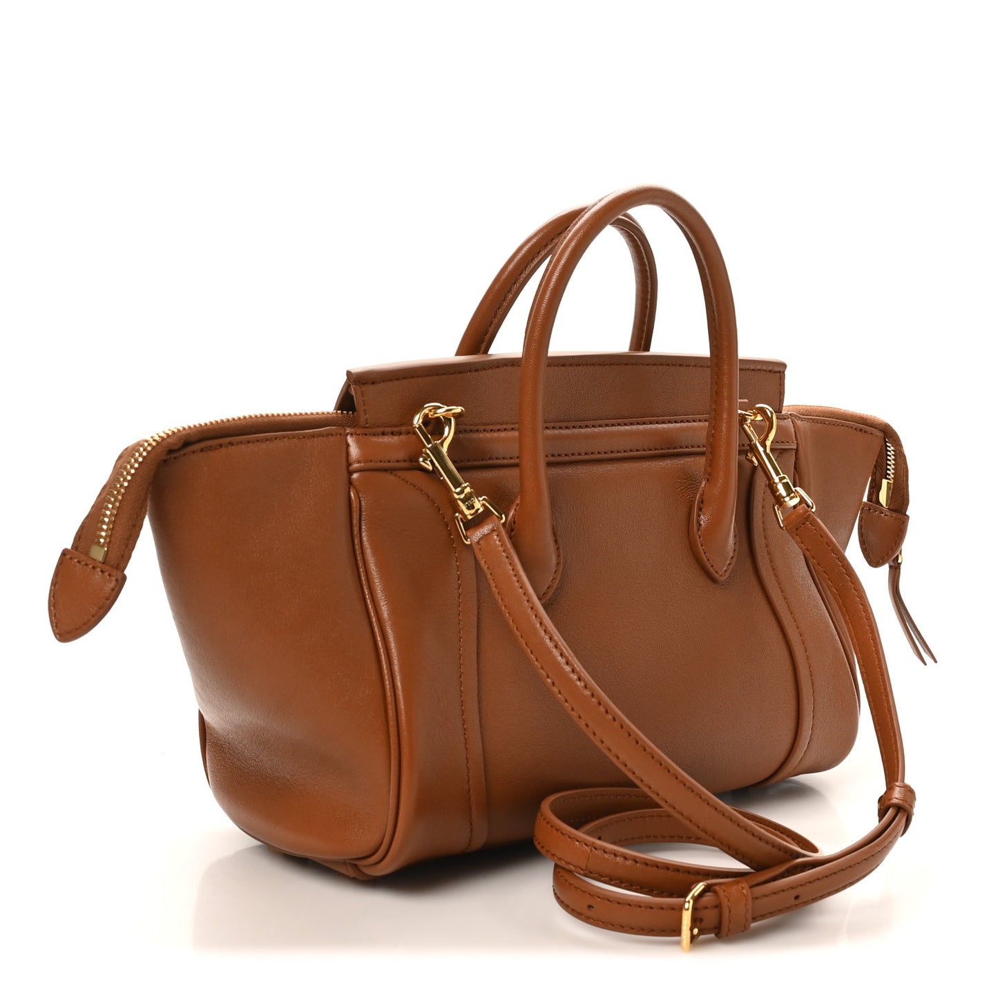 Supple Shiny Lambskin Small New Luggage Soft Tan