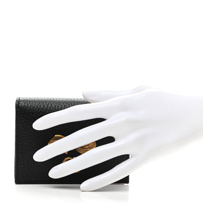 Gucci Calfskin GG Marmont Bow Card Case Black 2 of 7