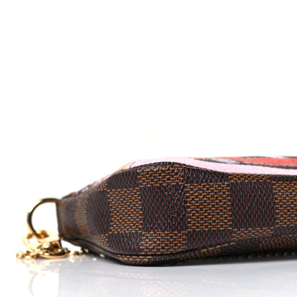 Louis Vuitton Damier Ebene 2019 Christmas Animation Mini Pochette Accessories Red 8 of 9