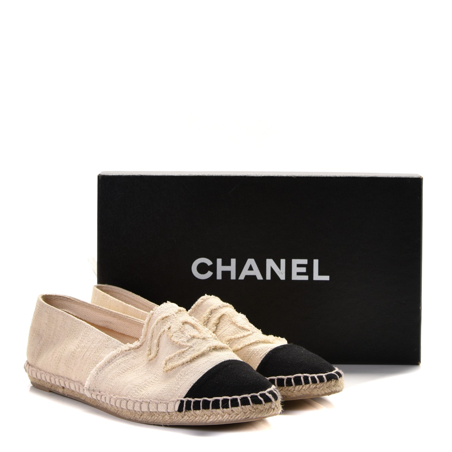 Chanel Canvas CC Espadrilles 40 Ecru Black 11 of 11