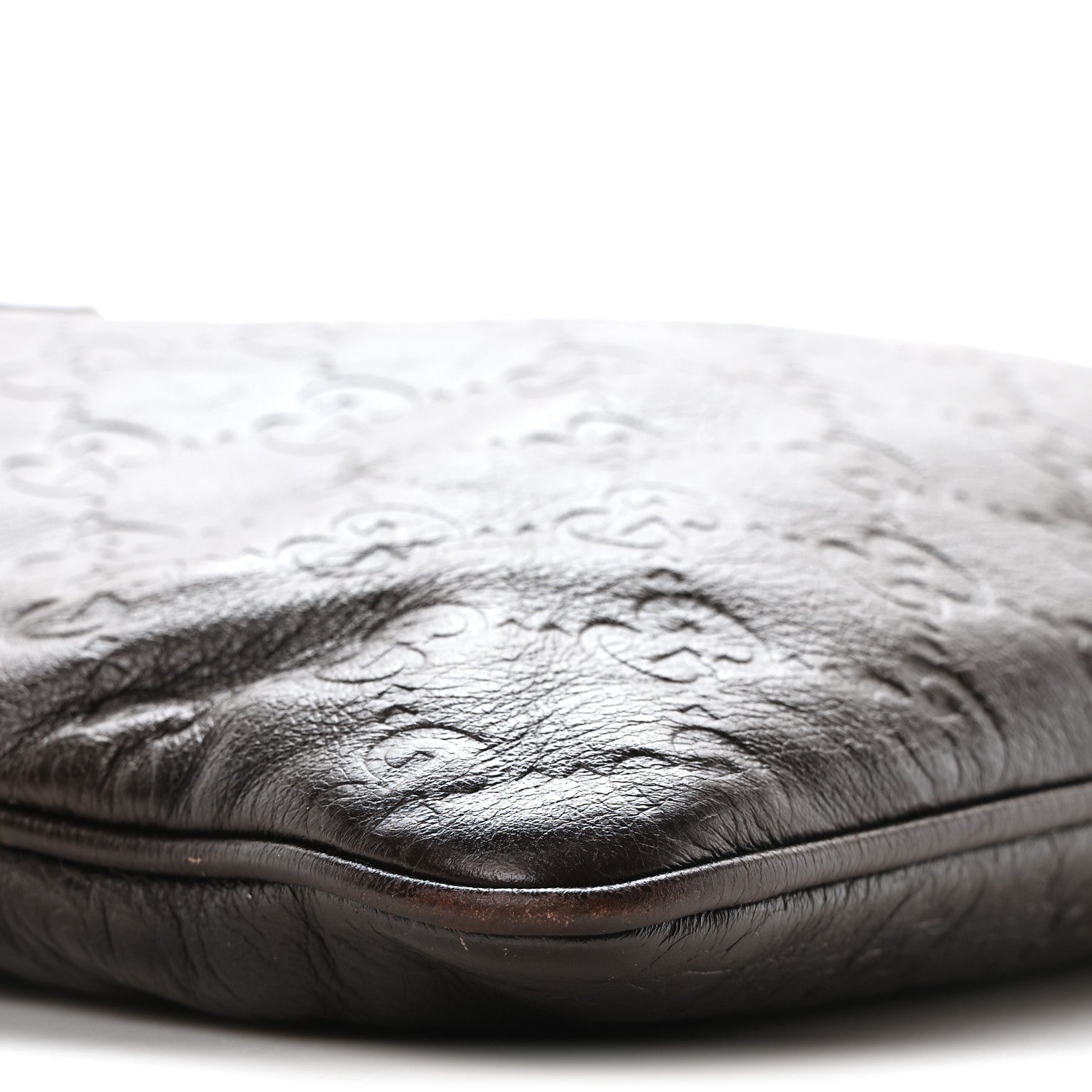 Gucci Guccissima Small Flat Messenger Bag Dark Brown 9 of 10