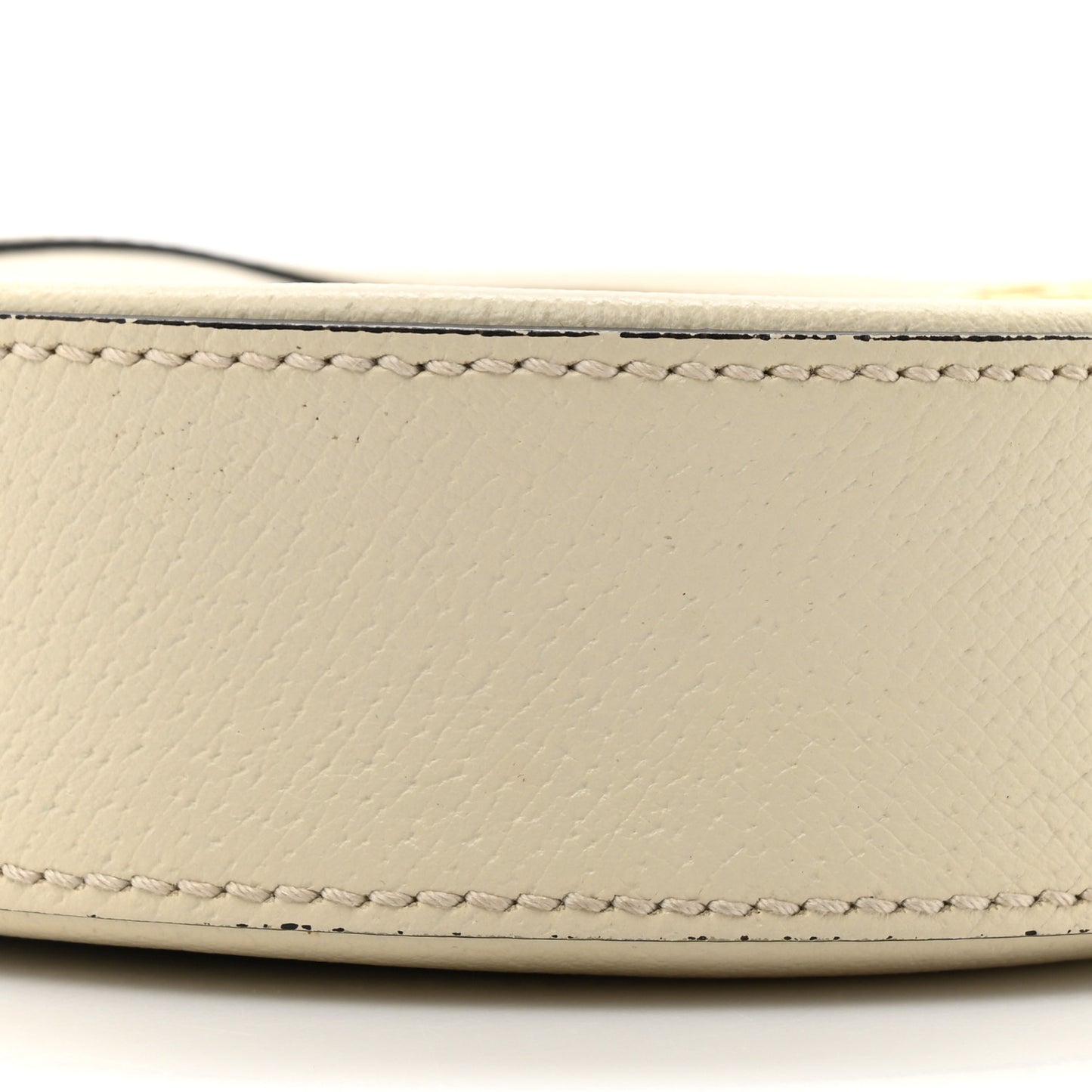 Textured Calfskin Web Mini Ophidia Round Shoulder Bag Mystic White