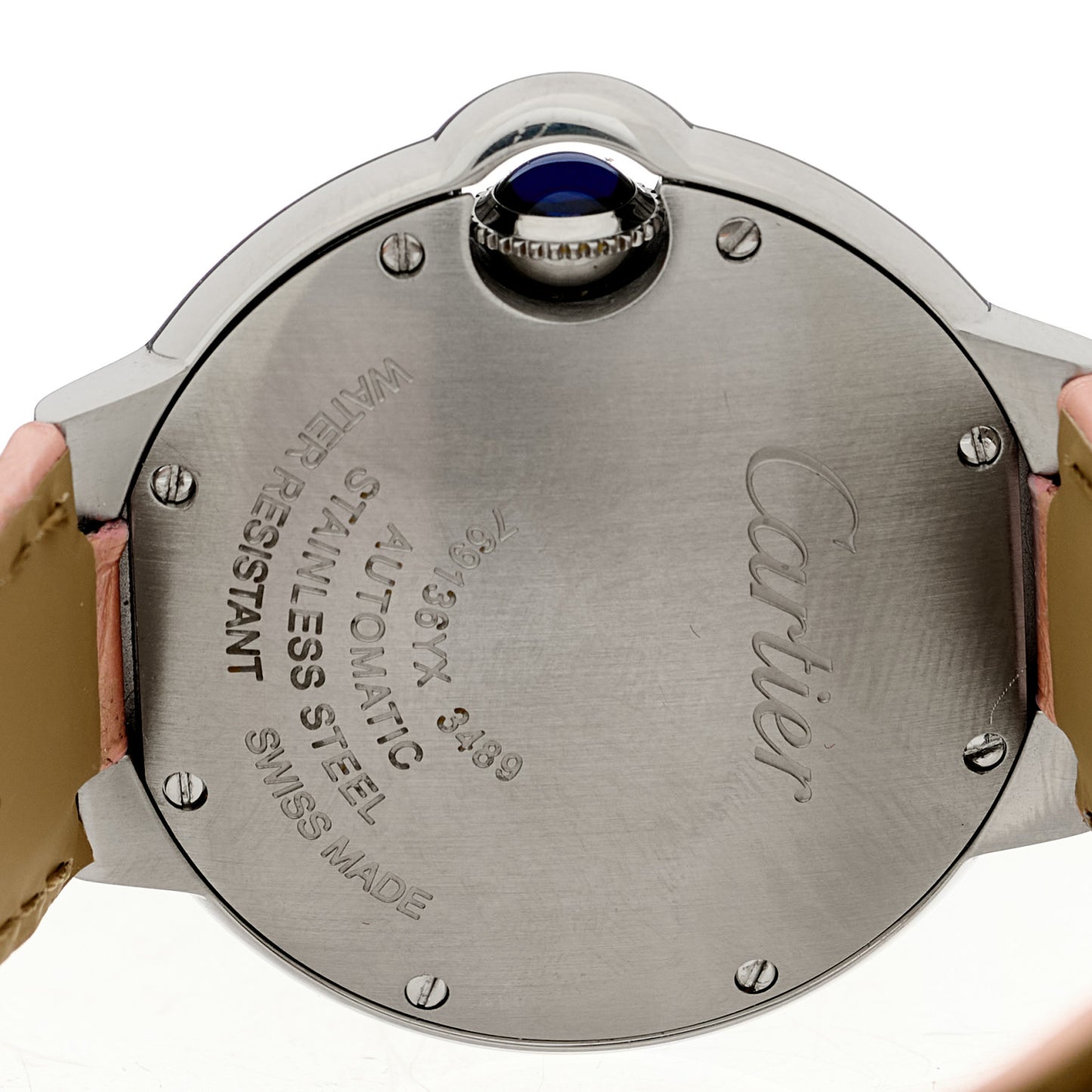 Stainless Steel Alligator 33mm Ballon Bleu De Cartier Automatic Watch Pink