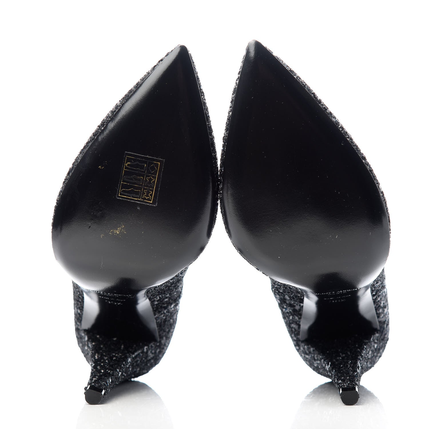 Saint Laurent Glitter Era Pumps 39.5 Black Silver 6 of 11