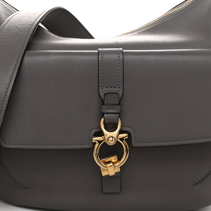 Salvatore Ferragamo Calfskin Fiona Hobo Grey 7 of 10