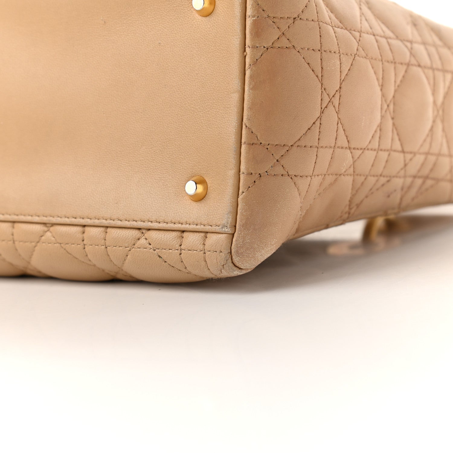 Christian Dior Lambskin Cannage Medium Lady Dior Beige 18 of 24