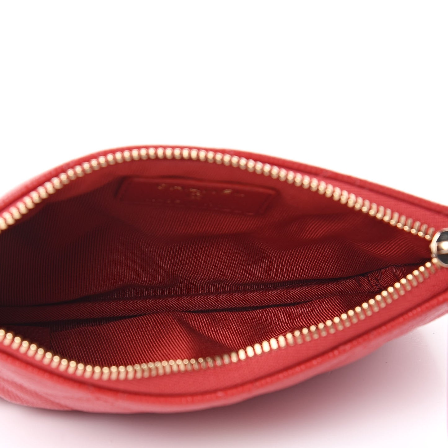 Caviar Quilted Small Cosmetic Case Red