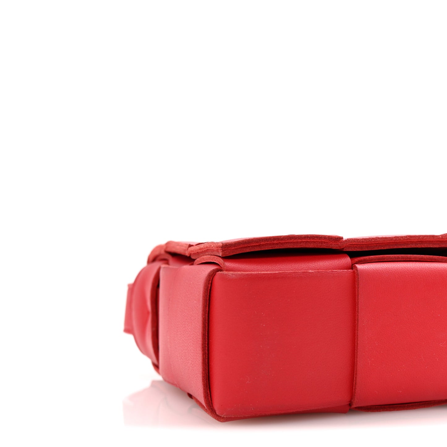 Lambskin Maxi Intrecciato Cassette Crossbody Bag Redstone