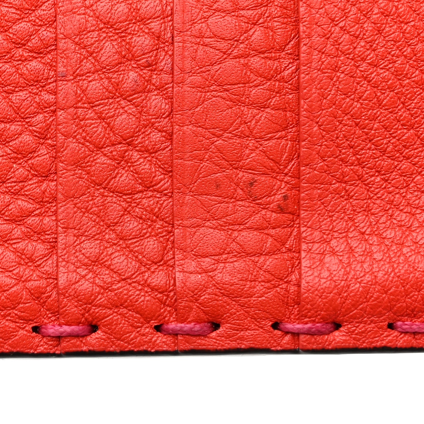 Cuoio Romano Selleria Bi-Color Peekaboo Continental Wallet Fuxia Papavero