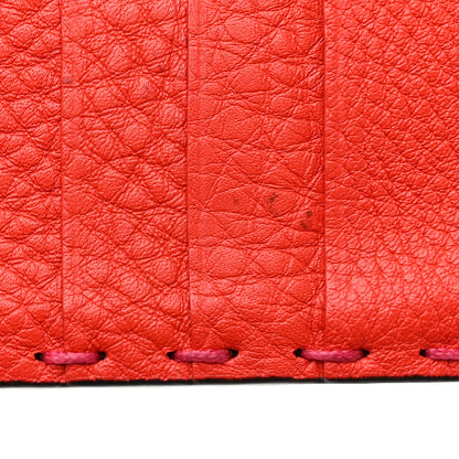 Fendi Cuoio Romano Selleria Bi-Color Peekaboo Continental Wallet Fuxia Papavero 13 of 13