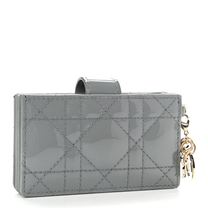 Christian Dior Patent Cannage Lady Dior 5-Gusset Card Holder Grey 3 of 8
