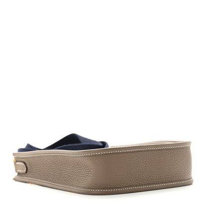 Hermes Taurillon Clemence Amazone Evelyne TPM Etoupe Bleu Indigo 4 of 11