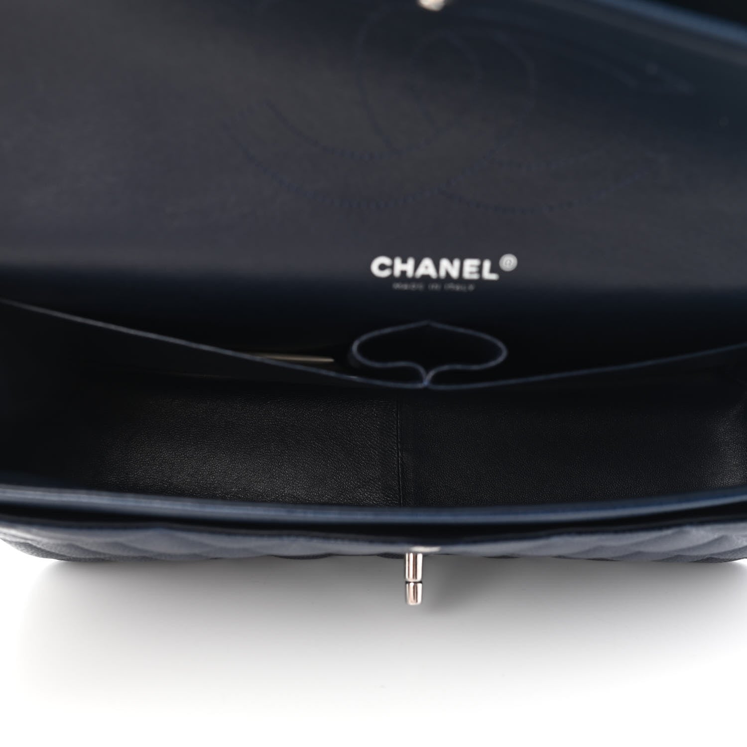 Chanel Caviar Quilted Jumbo Double Flap Navy Blue 5 of 9