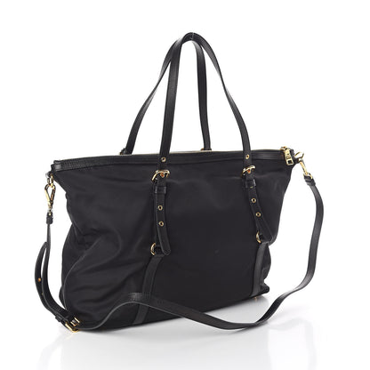 Prada Tessuto Nylon Saffiano Tote Black 3 of 9