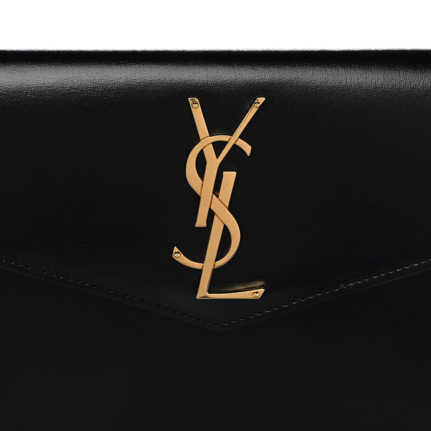 Saint Laurent Smooth Shiny Calfskin Monogram Uptown Pouch Black 8 of 12