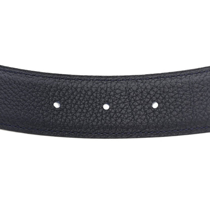 Hermes Box Togo 32mm Belt Strap 115 46 Black Bleu de Prusse 4 of 8