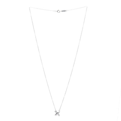 Tiffany Platinum Diamond Cross Stitch Pendant Necklace 3 of 5