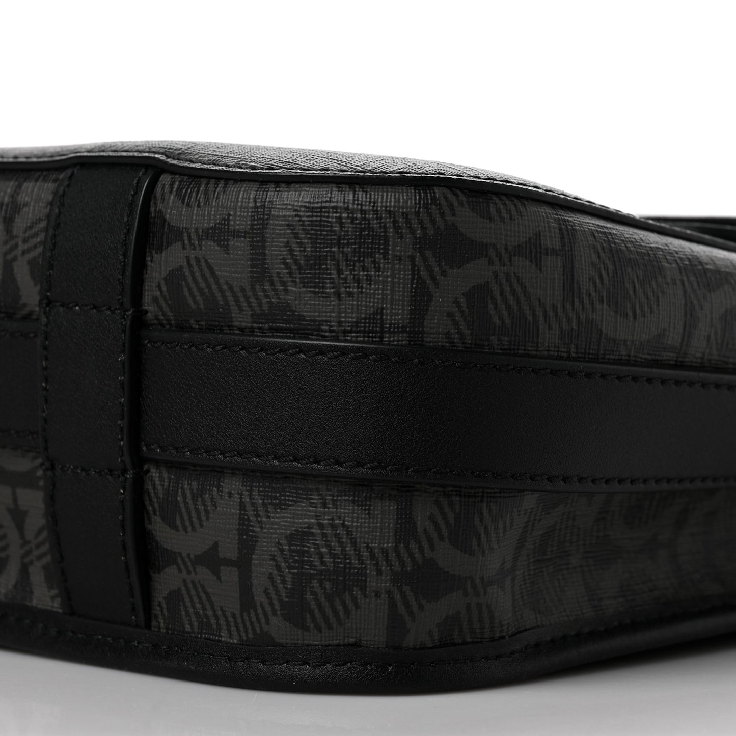 Calfskin Gancini Messenger Bag Black