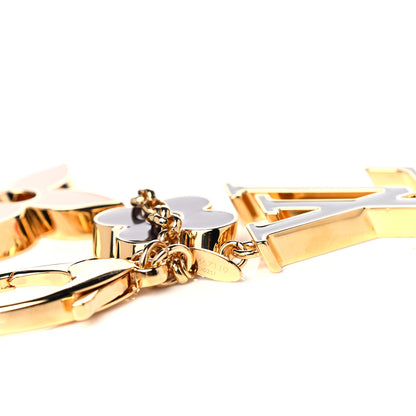Louis Vuitton Metal Enamel Fleur De Monogram Bag Charm Dore 4 of 5