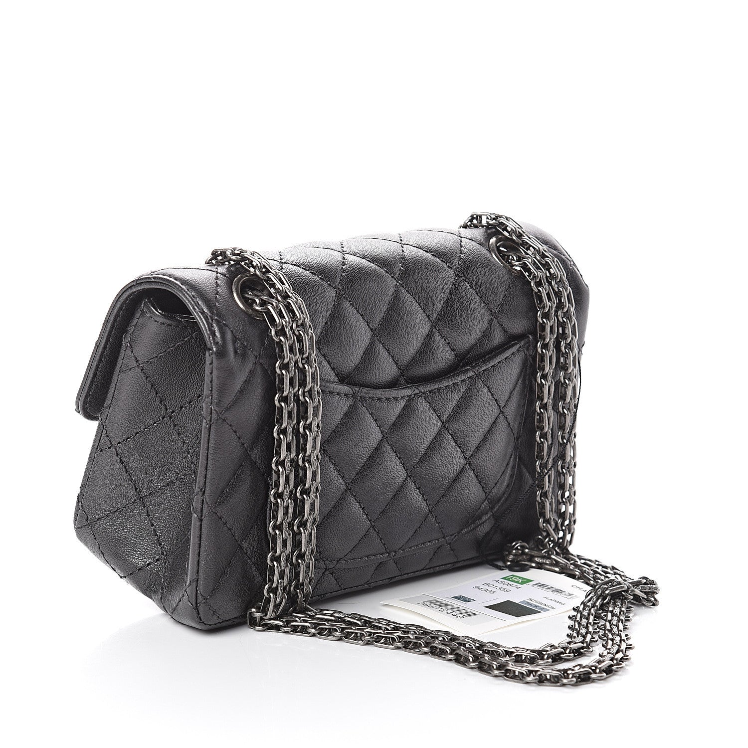 Chanel Sheepskin Quilted 2.55 Reissue Mini Flap Dark Grey 2 of 8