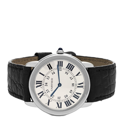 Cartier Stainless Steel Alligator 36mm Ronde Solo Quartz Watch 2 of 4