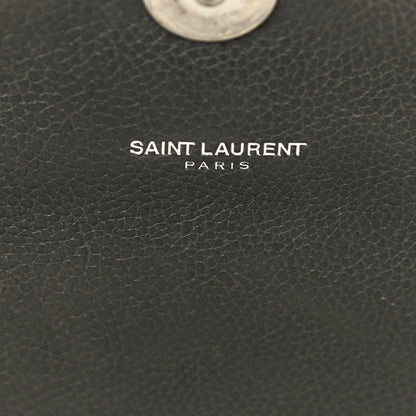 Saint Laurent Sheepskin Matelasse Chevron Monogram Medium College Bag Asphalt 6 of 12