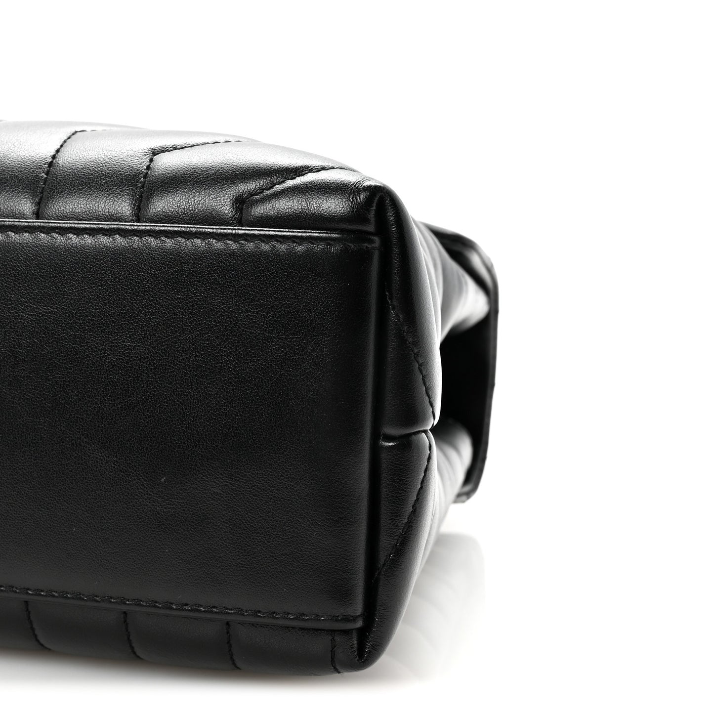 Calfskin Y Quilted Monogram Medium Loulou Chain Satchel Black