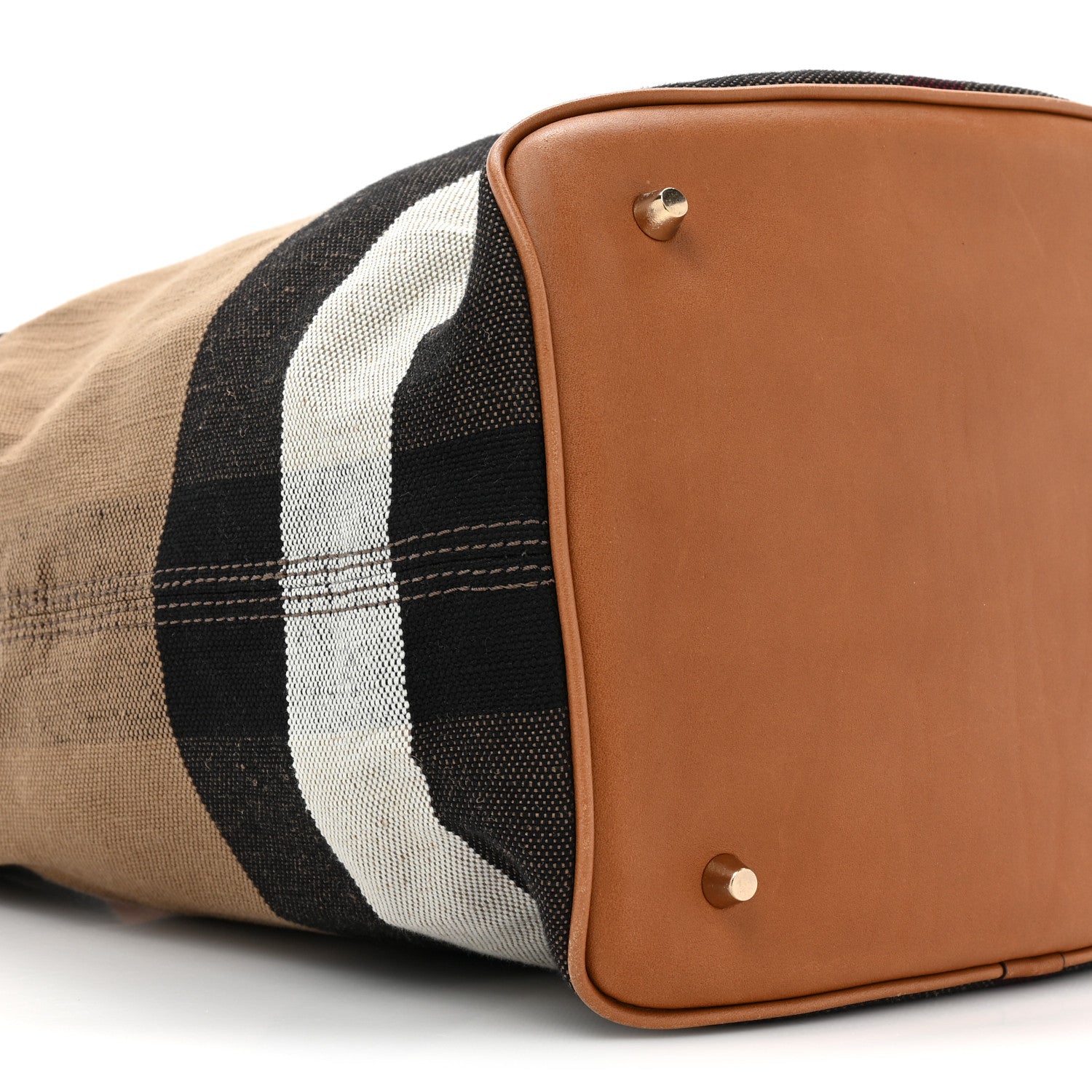 Burberry Grainy Calfskin Canvas Mega Check Medium Ashby Tassel Hobo Saddle Brown 10 of 13