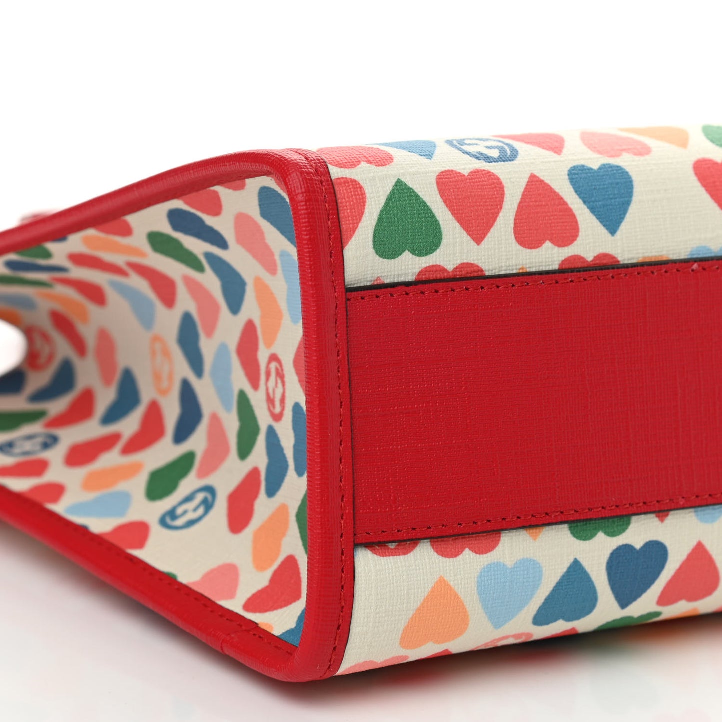 Coated Canvas Childrens Heart Tote Red