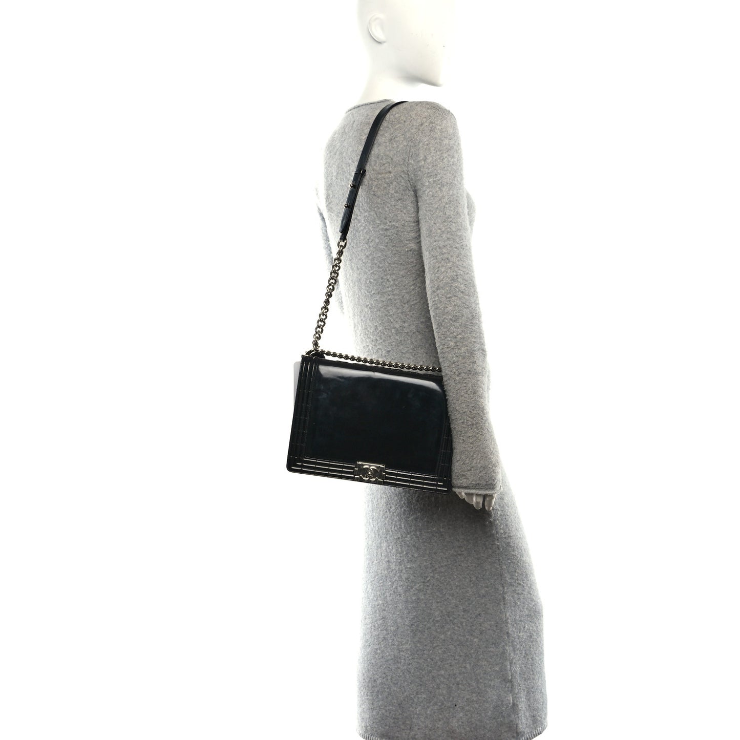 Patent Medium Boy Reverso Flap Black