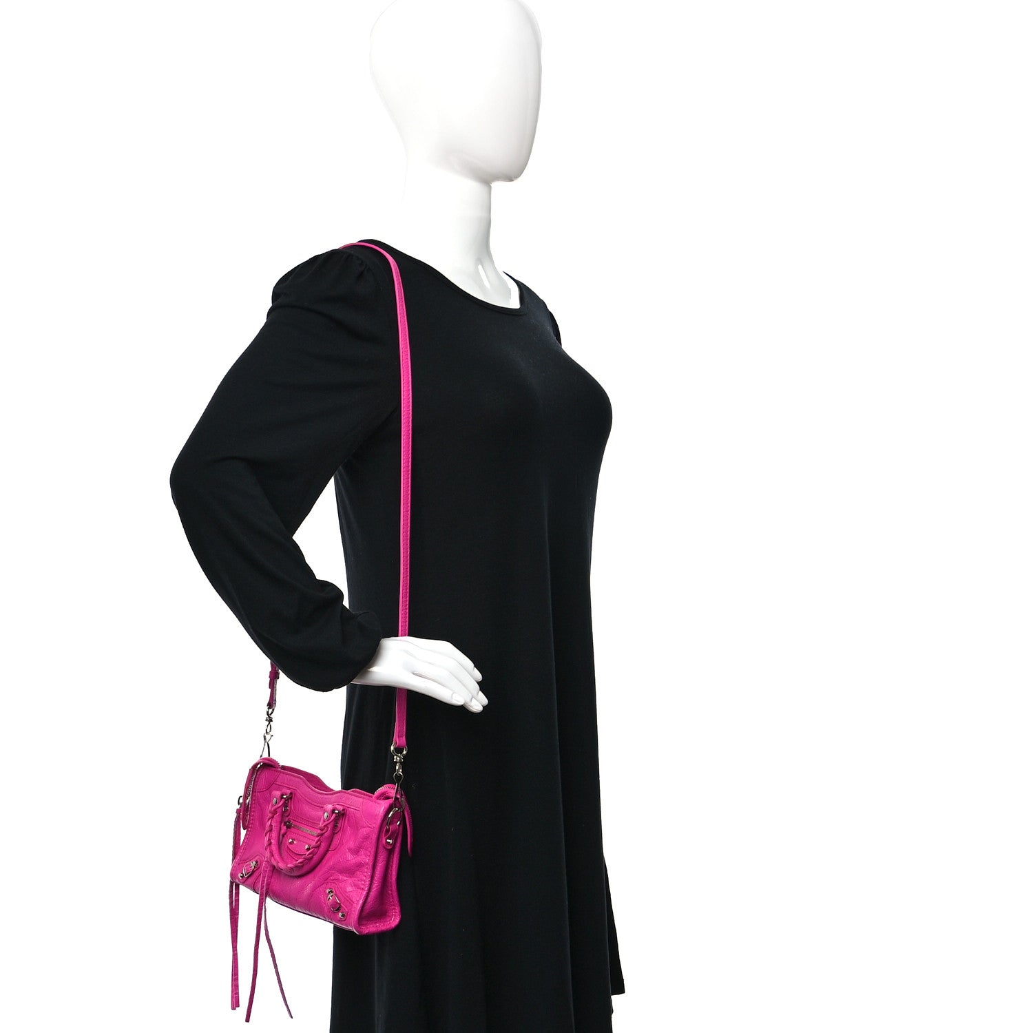 Balenciaga Agneau Classic Gold Hardware Nano City Fuchsia 2 of 11