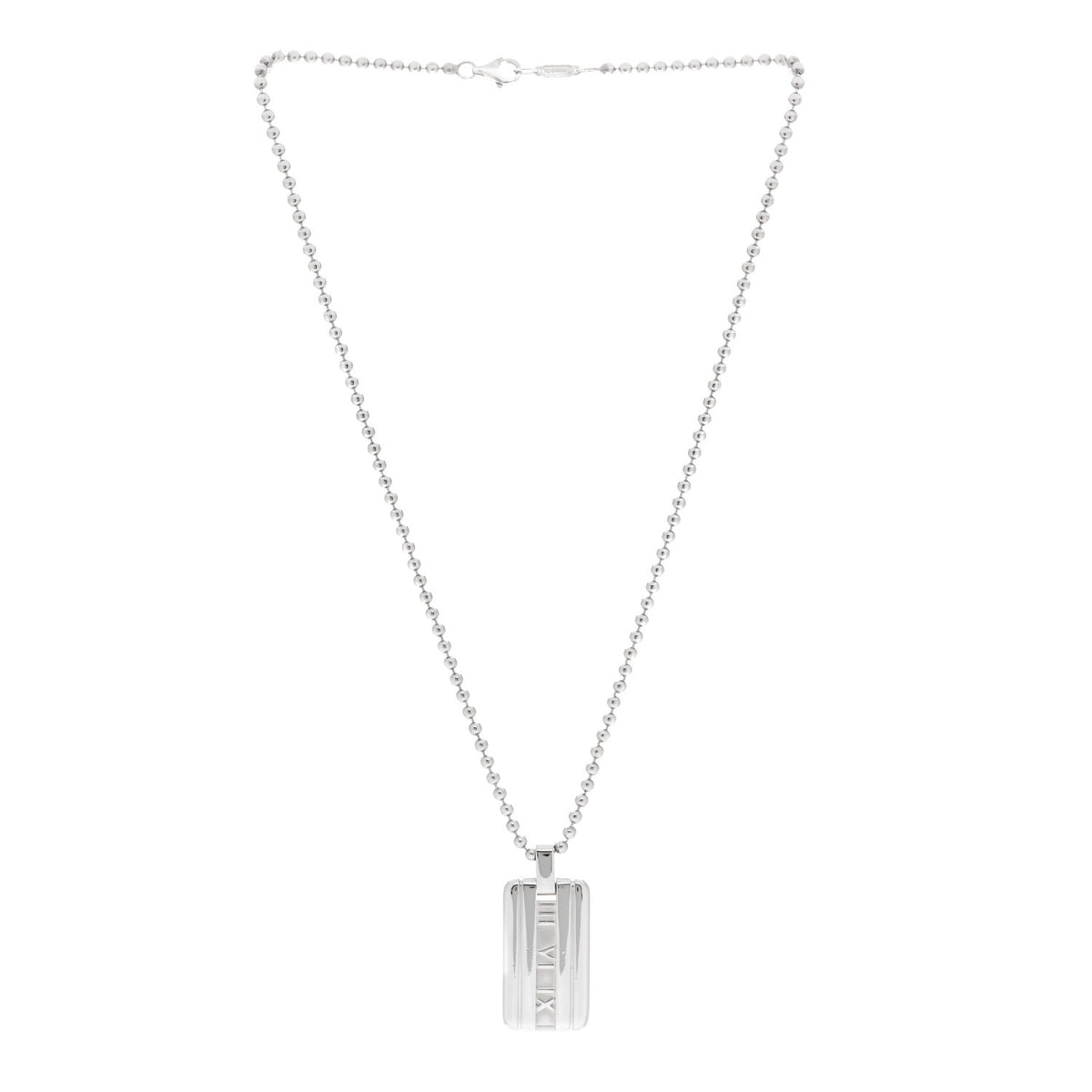 Tiffany Sterling Silver Atlas Dog Tag Necklace 3 of 6