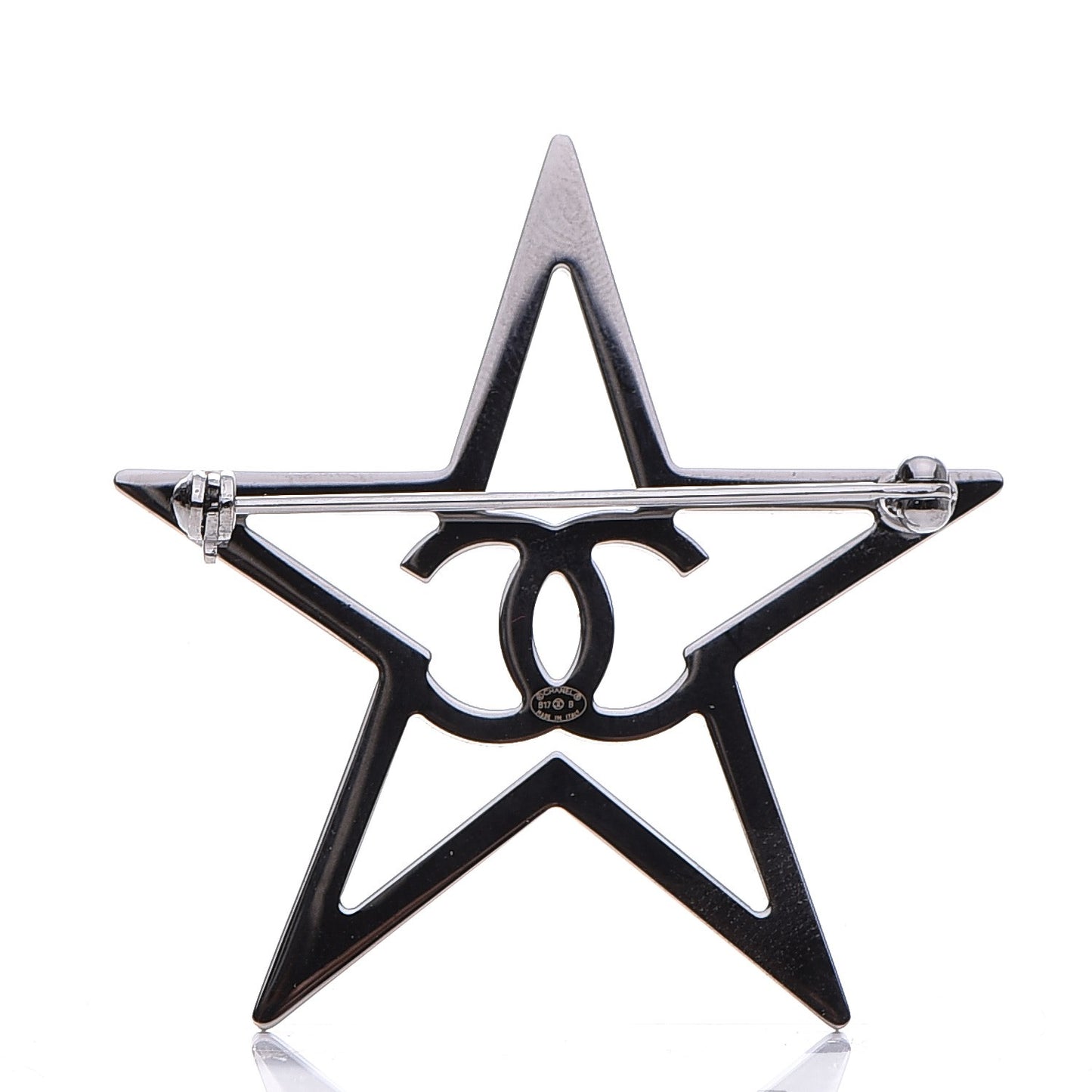 Ruthenium Crystal Star CC Brooch Blue