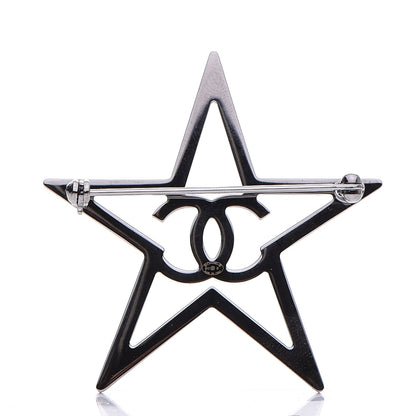 Chanel Ruthenium Crystal Star CC Brooch Blue 3 of 5